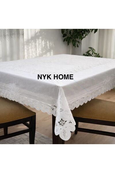 NYK HOME Oilcloth Tablecloth Lace Look Pvc Table