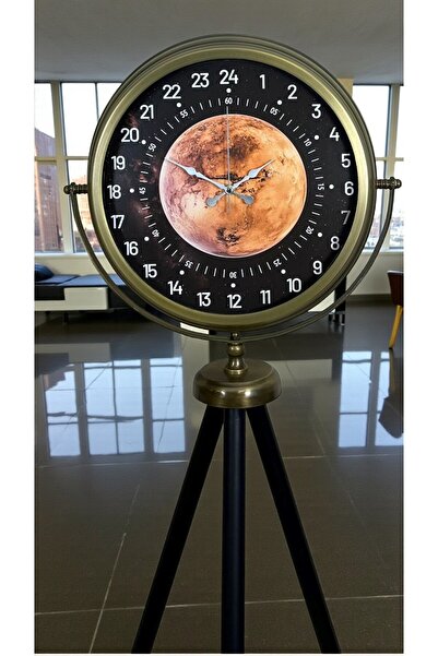Leyaton Eskitme 24 Saat Göstergeli Özel Tasarım Tripod Ayaklı Saat LWLHM-YTRS345