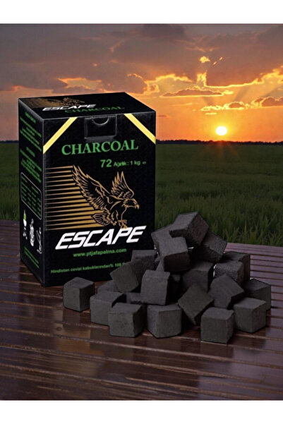 ESCAPE Premium Natural Hookah Charcoal Black Edition, 100% Coconut, 1kg, 72 C...