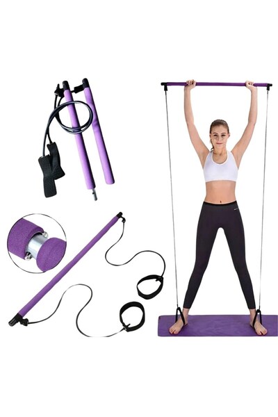 Greathings Bară de gimnastică cu plăci, instrument portabil pentru sport și e...