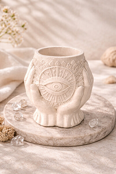 ROSEALYAM NİNATTA EYES-Nazar Göz Detaylı El Yapımı Dekoratif Kalemlik ve Fırç...