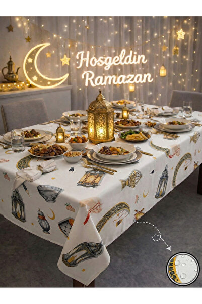Soft Kare Vodootporan stolnjak za ramazan – otporan na mrlje, lako se briše i...