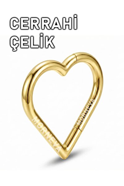MORNEVA Cerrahi Çelik Klipsli Halka Kalp Helix Tragus Daith Rook Kulak Pierci...