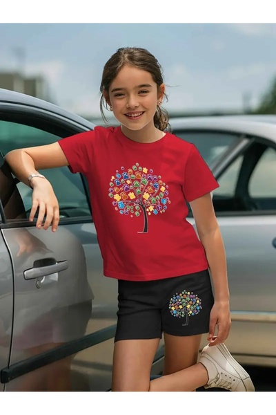 Cevval طقم تي شيرت وشورت جيب للأطفال