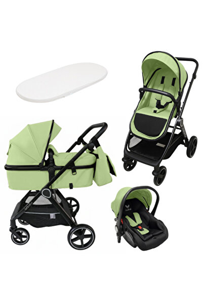 Kidizi Multifunctional 3-in-1 transformable stroller Moveo green, includes ca...