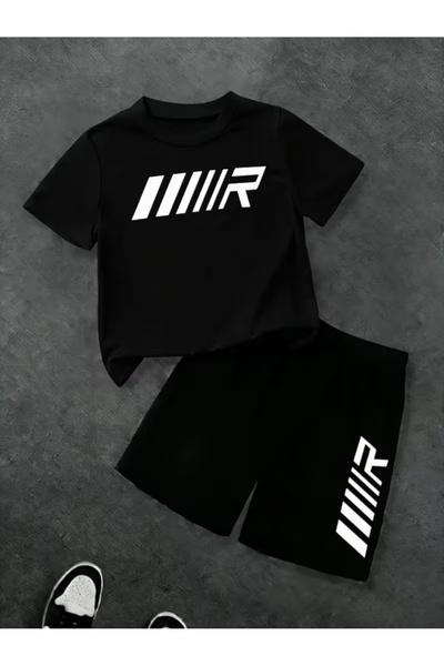 Cevval طقم تي شيرت وشورت جيب للأطفال