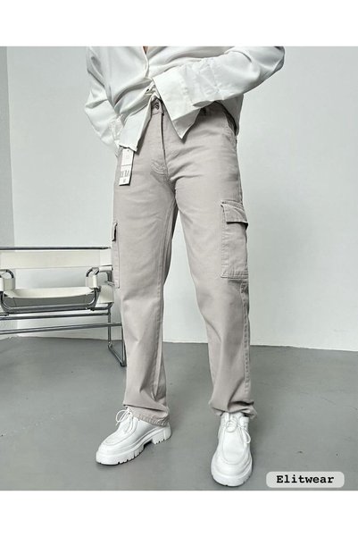 ElitWear Erkek Kargo Cepli Baggy Rahat Kalıp Kemerli Pantolon