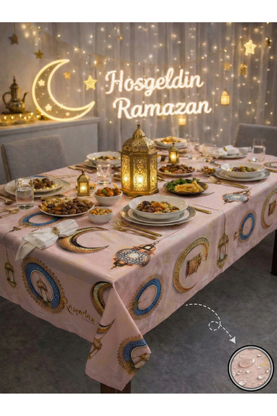 Soft Kare Vodootporan stolnjak za ramazan – otporan na mrlje, lako se briše i...