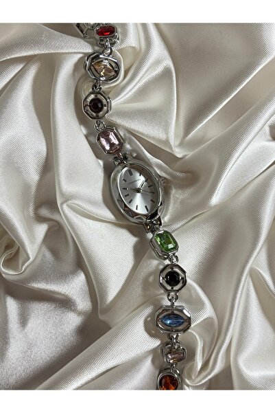 Mihristore ساعة يد نسائية من الحجر الملون من Pinterest، ساعة يد بسوار