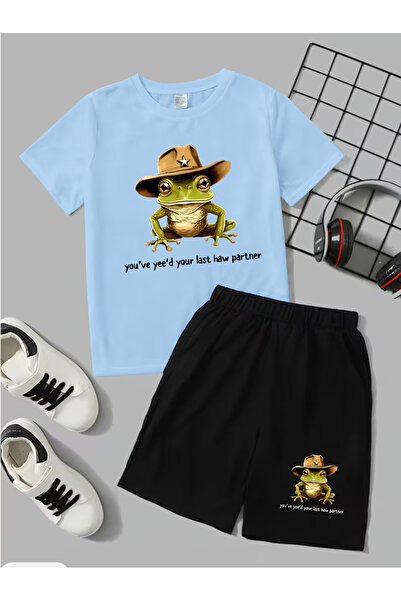 Cevval Set tricou și pantaloni scurți pentru copii (2 piese)