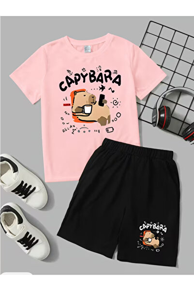 Cevval طقم تي شيرت وشورت جيب للأطفال