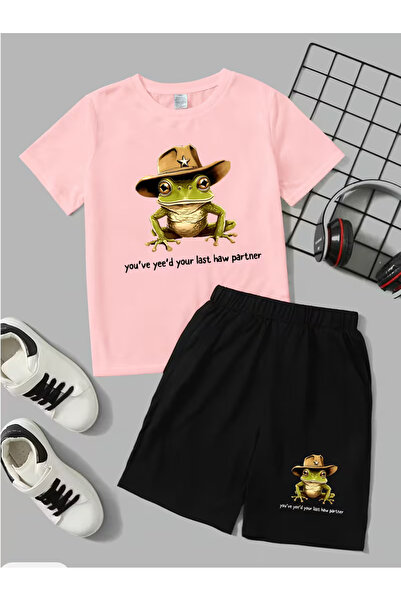 Cevval Set tricou și pantaloni scurți pentru copii (2 piese)