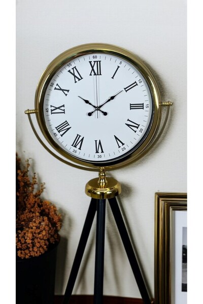 Leyaton Gold Roman Numeral Luxury Tripod Stand Clock Lwlhm-Ytrs345