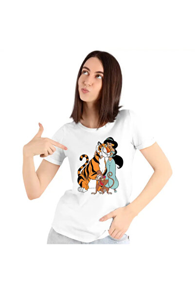 OEM Women's T-Shirt Aladdin Jasmine Abu Rajah Imperial Tiger