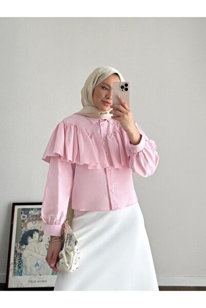 NovaCase Women's Skirt Top with Cape Detail, Hijab Short Shirt