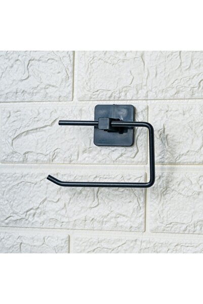 Marsilyan Self Adhesive Black Stainless Metal Coverless Toilet Paper Holder A...