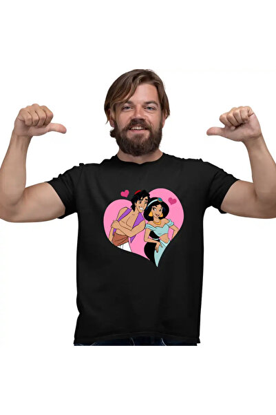 OEM Men's T-Shirt Aladdin Jasmine Valentines Day Love Couple Love