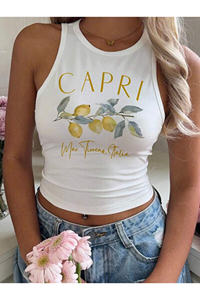 npLStore Women's Halter Neck Capri Printed New Season Breathable Cotton Crop ...