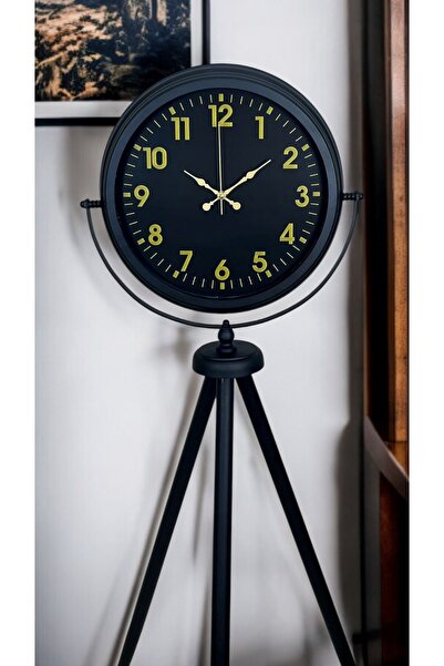 Nemere ساعة رايمير هوم ذات الأرقام الذهبية السوداء مع حامل ثلاثي القوائم