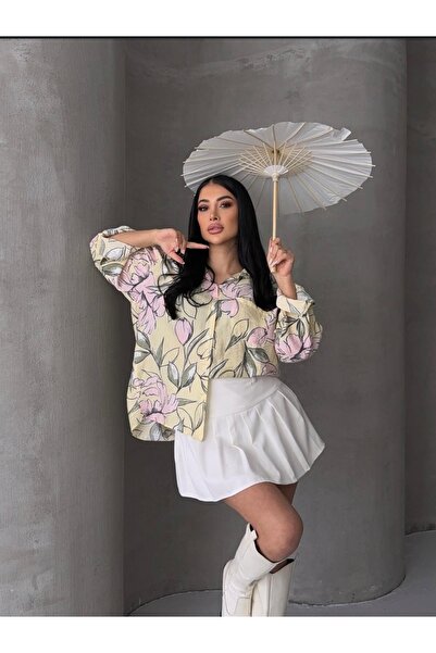 Jbr FLORAL DESENLİ OVERSİZE GÖMLEK