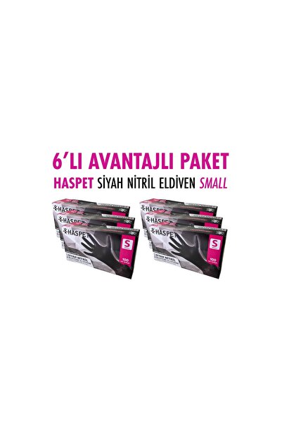 Has-Pet HASPET SİYAH NİTRİL ELDİVEN SMALL 6LI AVANTAJLI PAKET