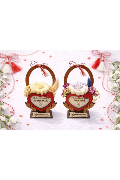 OEM Handmade floral arrangement set Mom+Grandmother made of scented soy wax, ...
