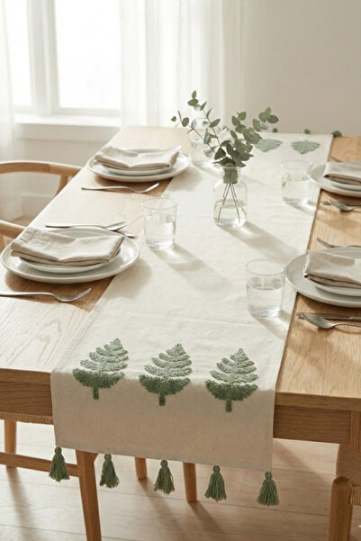 Valmia Home 100% Cotton Buldan Handwoven Tassel Runner - Decorative Tableclot...