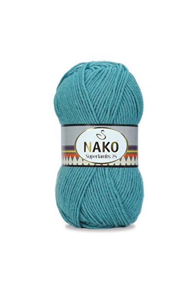 NAKO Superlambs 25 Yünlü El Örgü Ipi Renk Kodu: 6674 Koyu Turkuaz