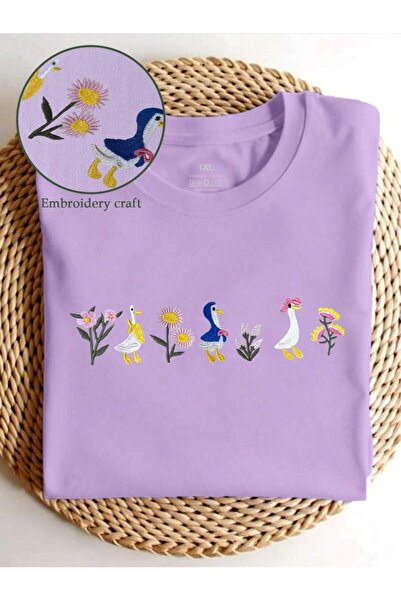 PALPİTO Tricou oversize pentru femei, cu imprimeu cu flori de liliac