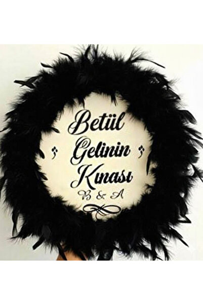 Rüyam Gelin Kınası - Kişiye Özel Renkli Tüylü Tef - İsimli&Tarihli Kına Geces...