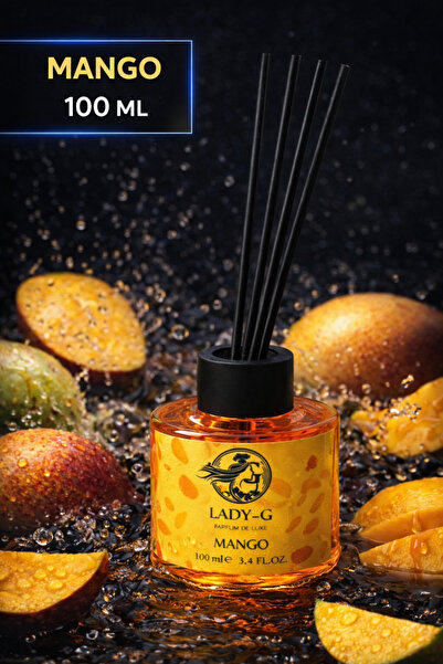 G Lady Lady-G MANGO Yüksek Kalite Premium Reed Diffuser Bambu Oda Kokusu 100 ML