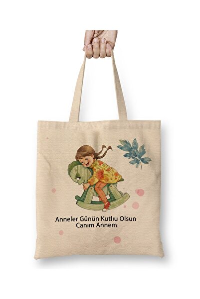 Toyaso Mother's Day Gift for Mothers 03 White Cloth Bag Long Handle Shopping ...