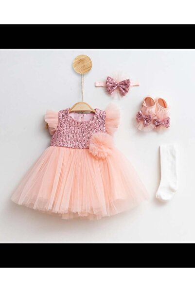 Pugi Baby Baby Girl Rose Sequined Mevlüt Set