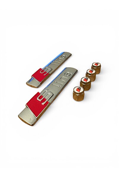 İKTUNING شعار AUDI S LINE معدني ثلاثي الأبعاد عدد 2 قطعة وملصق AUDI S DAMPAK ...