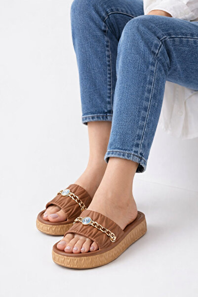 STOCON Papuci de vară pentru femei, cu detaliu din mărgele Nazar Boncuğu, str...