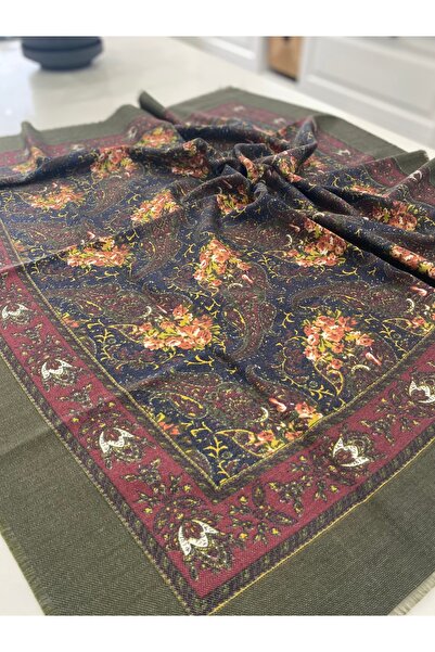 Bohemian Khaki Organic Cotton Ethnic Patterned Scarf