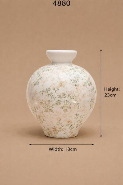 Bin Shihon Elegant round ceramic vase
