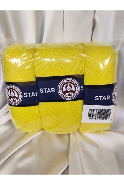 Ören Bayan Star Sarı El Örgü İpi (3 Adet) - Renk: 028