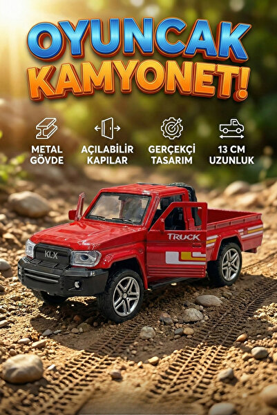 craftivio Diecast 1:32 Metal Çek Bırak Kamyonet - Açılabilir Kapılı Oyuncak A...