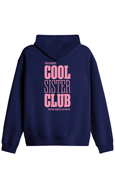 BetterThanCo Cool Sister Club Printed Unisex Hooded Collar Hoodie