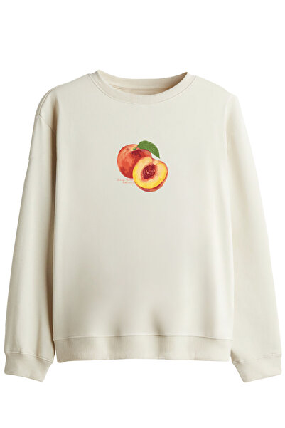 BetterThanCo Блуза с принт на праскови и висока яка