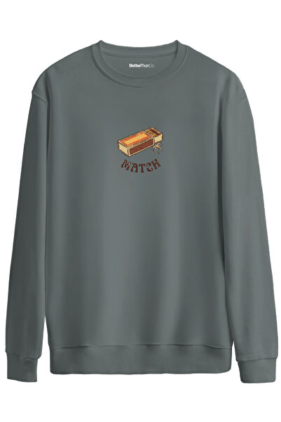 BetterThanCo Match! Printed Crew Neck Oversize Sweatshirt