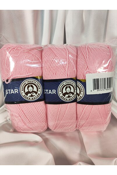 Ören Bayan Star Bebe Pembe El Örgü İpi (3 Adet) - Renk: 039
