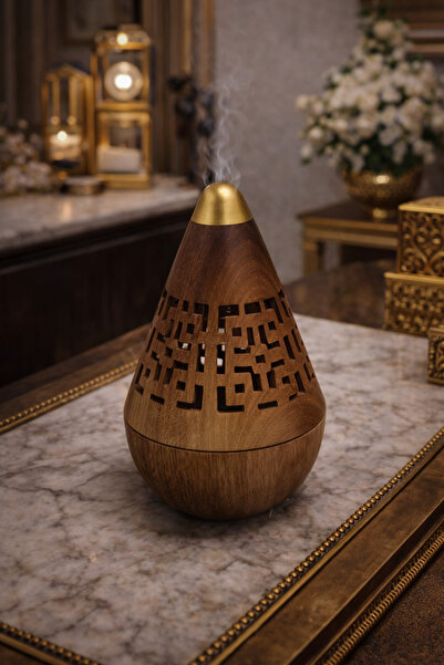 Generic مبخرة فاخرة بتصميم مخروطي ولمسة ذهبية
