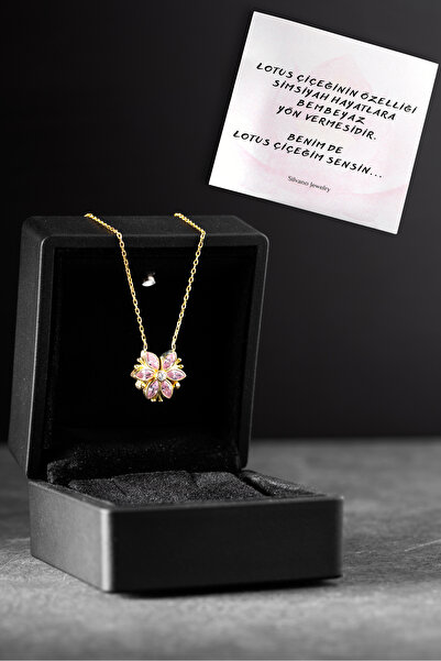 Silvano Jewelry 925 Ayar Gümüş Mıknatıslı Lotus Kolye