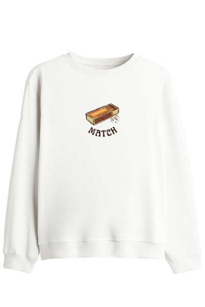BetterThanCo Match! Printed Crew Neck Sweatshirt
