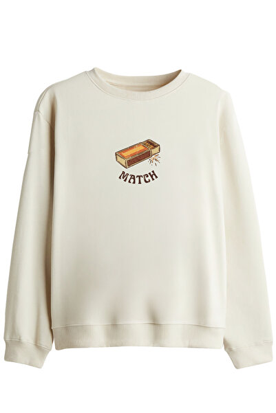 BetterThanCo Meci! Hanorac imprimat cu guler tip crewneck