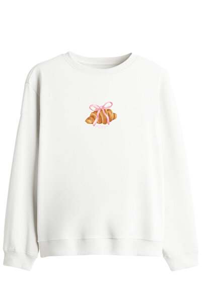 BetterThanCo Croissant Printed Crew Neck Sweatshirt