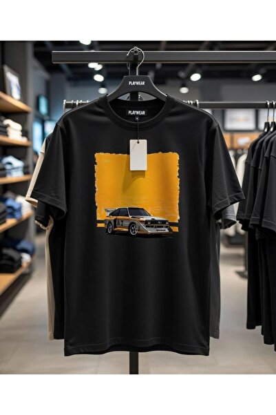 playwear Unisex Oversize Fit Audi Quattro S1 Design Printed Tshirt