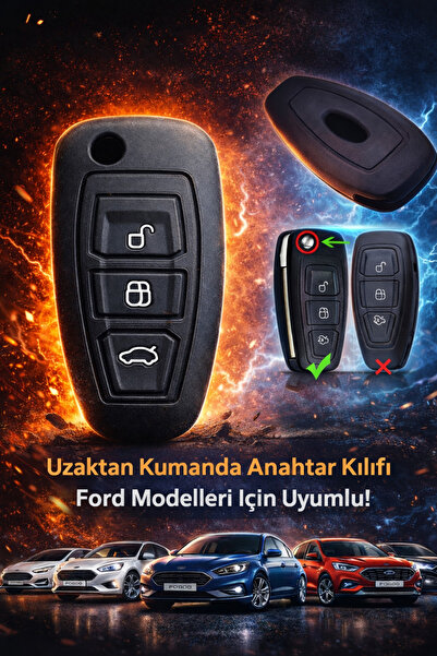 Universal Ford Focus Mondeo Fiesta Kuga Sustalı Anahtar Uyumlu Silikon Oto An...